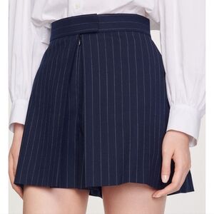 New SANDRO Navy Pinstripe High Waist Women's Skort